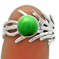 thumbnail image 1 of Copper Green Turquoise - Arizona 925 Sterling Silver Ring s.7 Jewelry R-1401 SDR175419, 1 of 5
