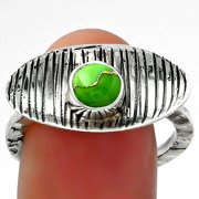 Copper Green Turquoise - Arizona 925 Sterling Silver Ring s.8.5 Jewelry R-1573 SDR156665