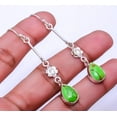 thumbnail image 1 of Copper Green Turquoise Designer Handmade 925 Sterling Silver Earring 2.38" E48, Gemstone Silver Jewelry, New Year Sale, Valentin's Day Gift, 1 of 2