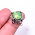 thumbnail image 1 of Copper Green Turquoise Solitaire Gemstone Handmade 925 Silver Plated Ring s.8, Green Copper Green Turquoise Ring R_8037_302_6, 1 of 2