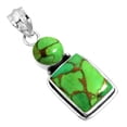 thumbnail image 1 of Copper Green Turquoise Women Jewelry 925 Sterling Silver Pendant, 1 of 4