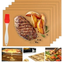 Copper Grill Mats for Outdoor Grill -Set of 5 Nonstick BBQ Grill Mat 15.75 x 13", Reusable & Heavy Duty Under Grill Mat, Oven Liner, Works for Gas, Charcoal, Electric Grill