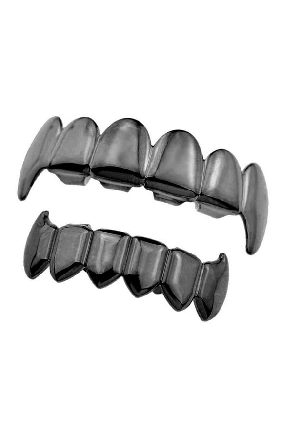 Copper Grill Mouth Fang Caps Men Women Halloween - Black