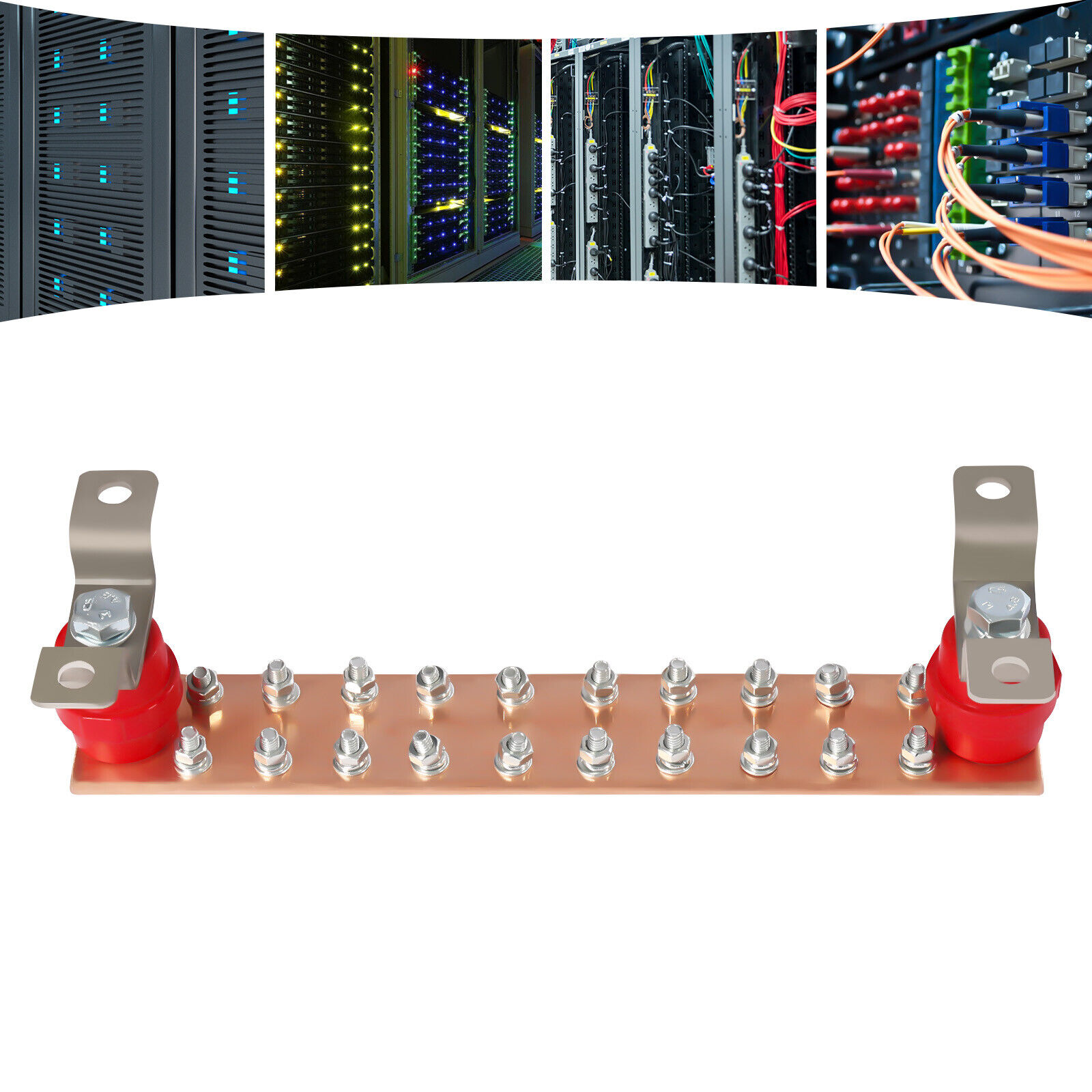 Copper Ground Bar Kit 300*50*6mm Busbar W/ 20 Terminal Positions