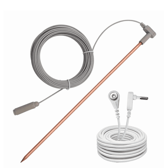 Copper Grounding Rod with 40ft Female Ground Cord, Portable Kit,Great for Grounded Earth Connected Products