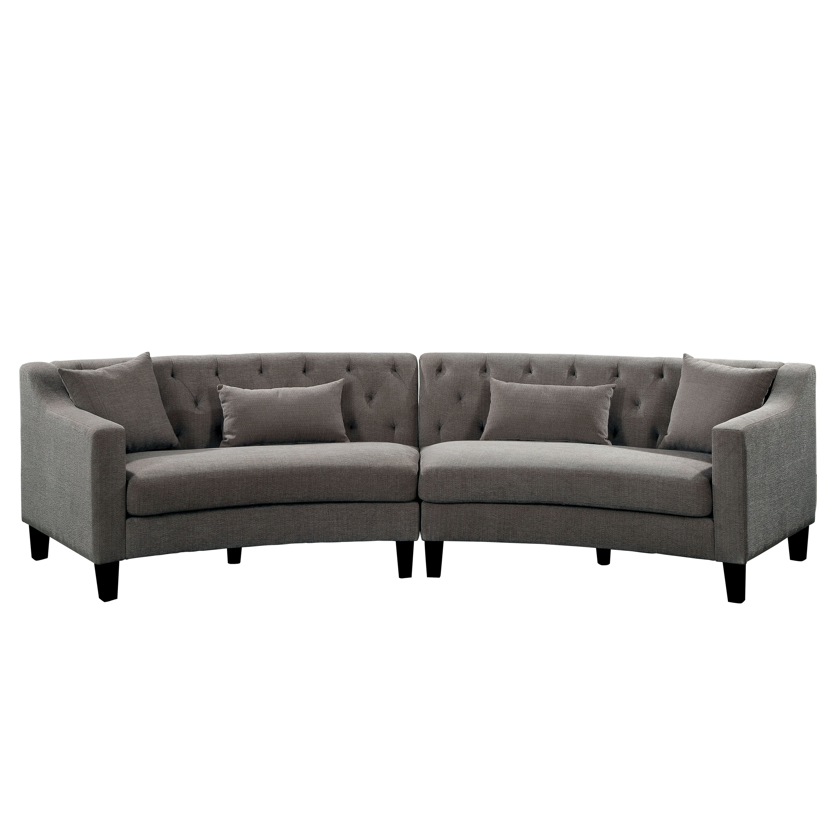 Copper Grove Brezovo Transitional Chenille Tufted Back Curved Sectional by