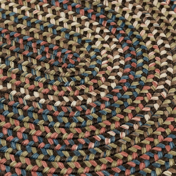 Copper Grove Coconino Transitional Braided Area Rug Dark Brown 2' x 9' Runner 8' Runner Red Oval