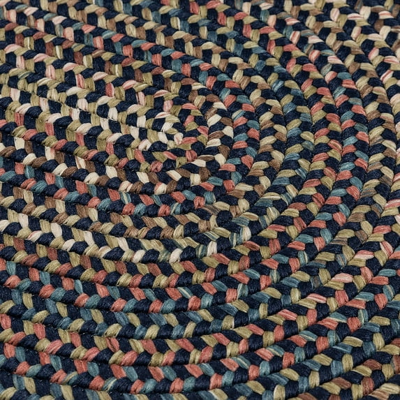 Copper Grove Coconino Transitional Braided Area Rug Navy 9' x 12' Oval 8' x 10' Red Oval