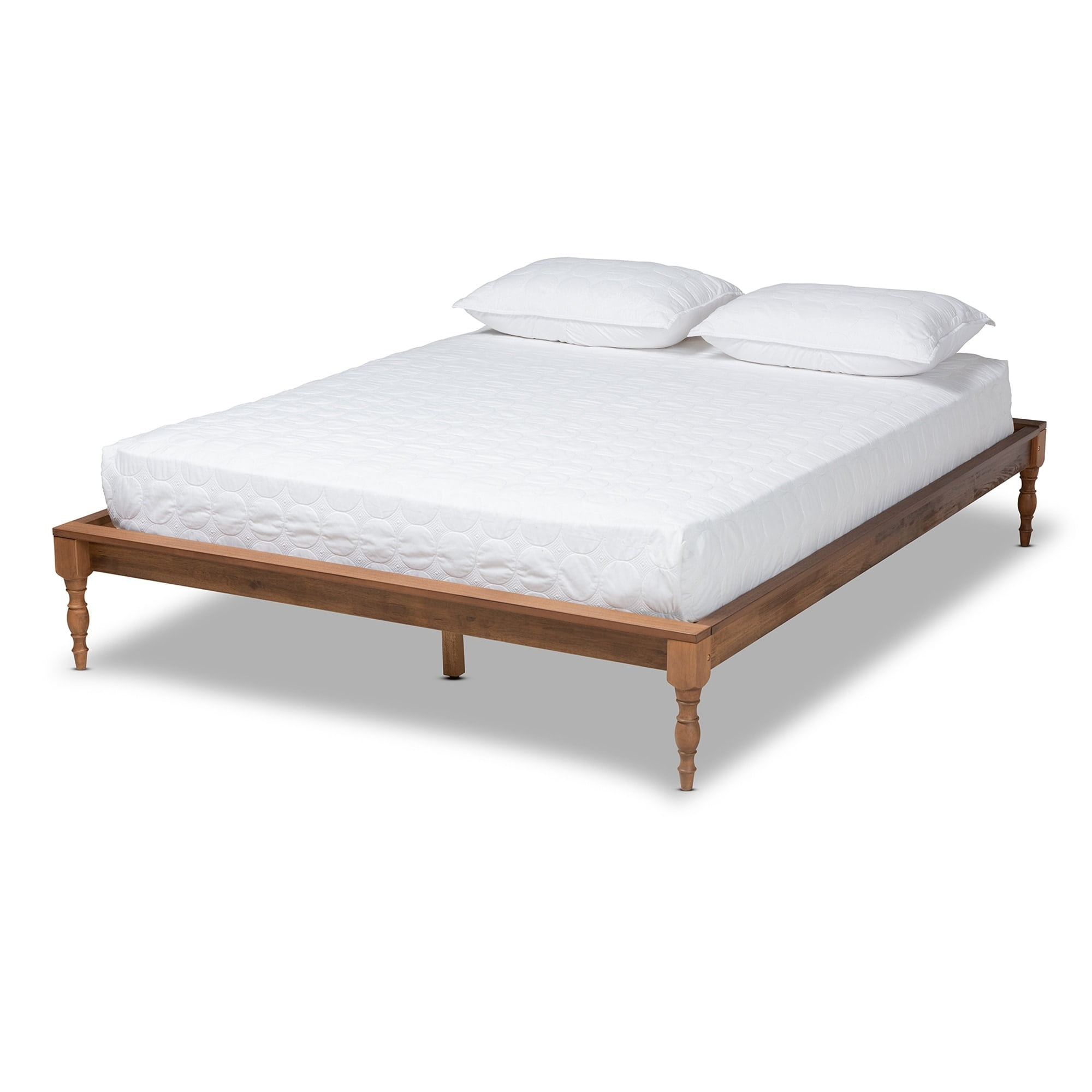 Parisian Walnut Brown Full/Double Wood Bed Frame with Headboard