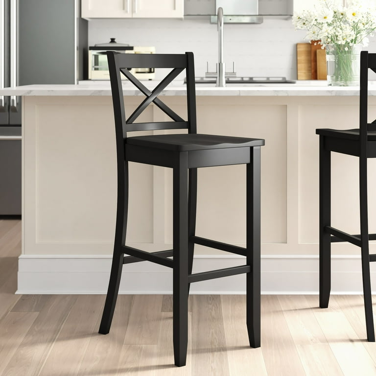 Open Box Copper Grove Frunza 30 Black X Back Bar Stool