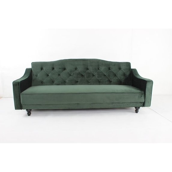 Copper Grove Garde Convertible Sleeper Velvet Sofa (Green, Grey, Brown) Green