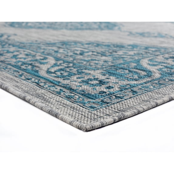 Copper Grove Granard Indoor/Outdoor Area Rug Aqua 7'10" x 10'6" 9' x 12'