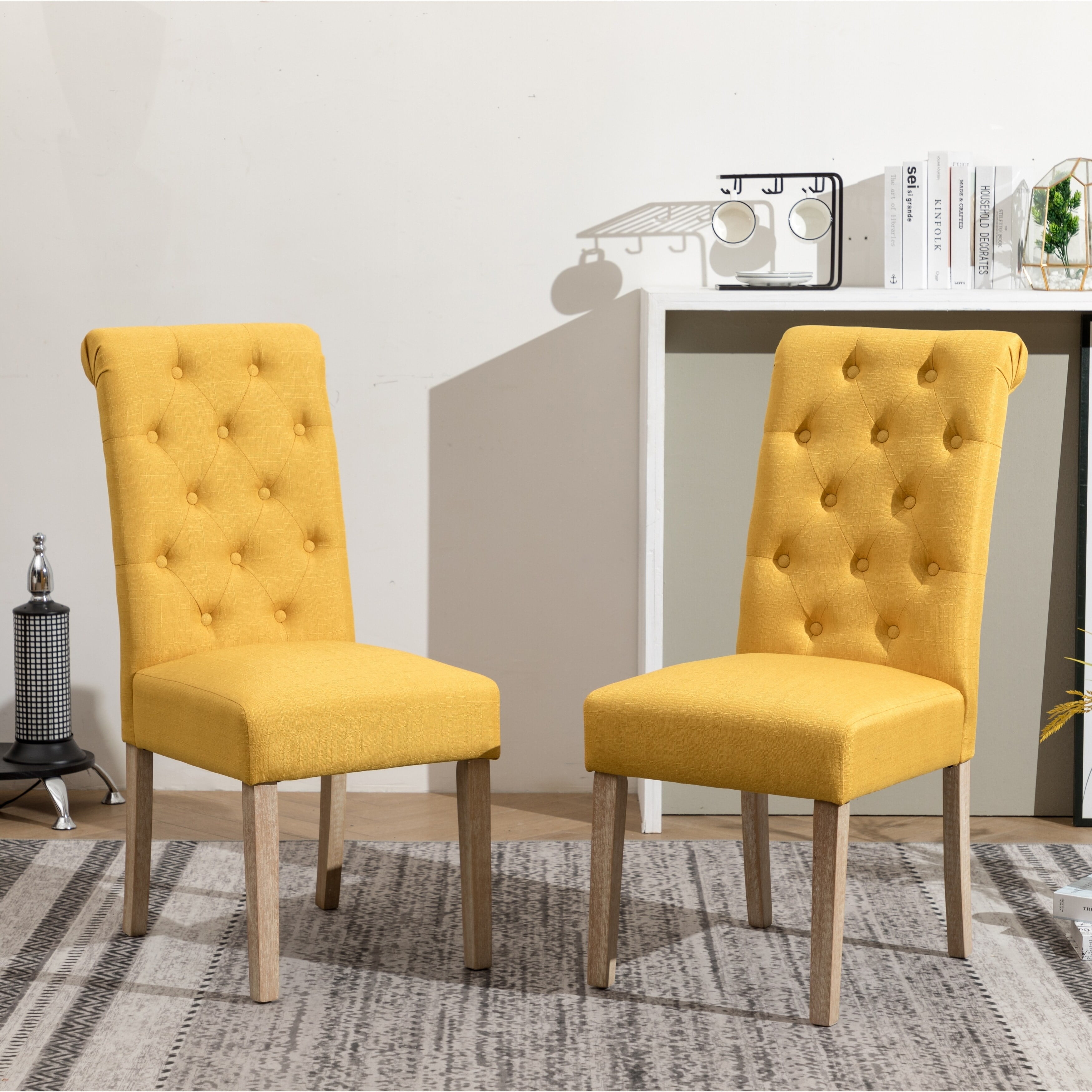 Copper Grove Habit Solid Wood Tufted Parsons Dining Liberia Ubuy