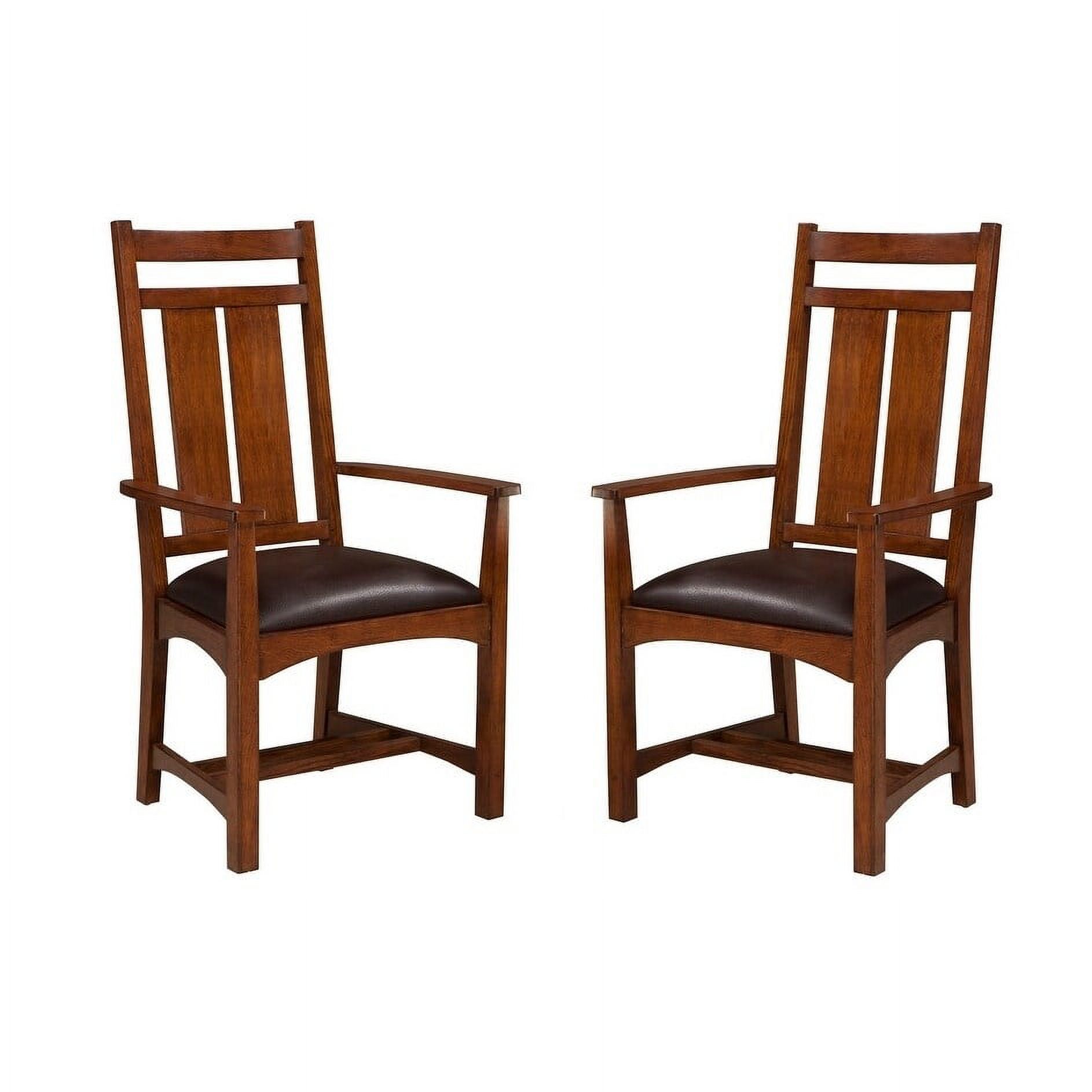 Copper Grove Haiphong Mission Wide Slats Arm Chairs (Set of 2