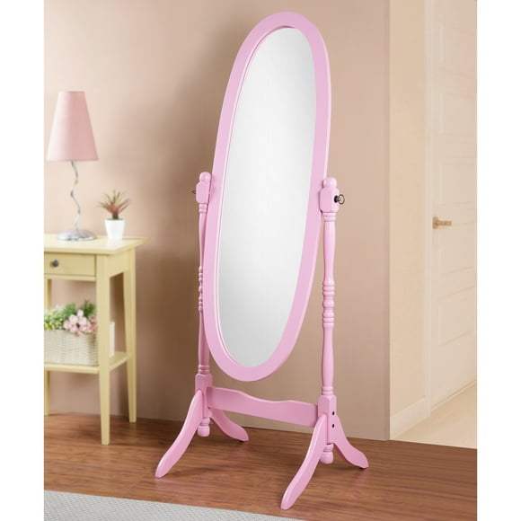 Copper Grove   Monks Hood Traditional Wooden Floor Cheval Mirror Pink Pink