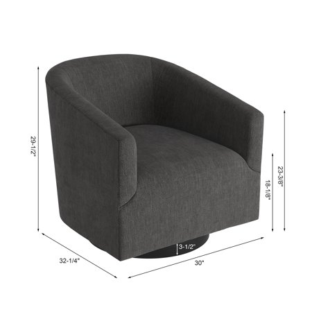 Copper Grove Pregrada Wood-base Swivel Chair Charcoal