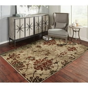 Copper Grove Pyhajarvi Floral Area Rug Burgundy 5'X8' Pet Friendly 5' x 8' Indoor Living Room,Bedroom,Dining Room Burgundy,Cream Rectangle