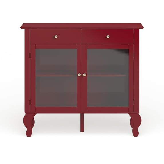 Copper Grove Rawdon Glass Front Buffet/Sideboard Red