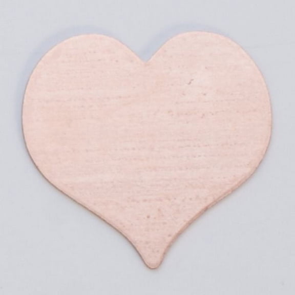 Copper Heart, 24 Gauge, 13/16 by 7/8 Inch, Pack of 6