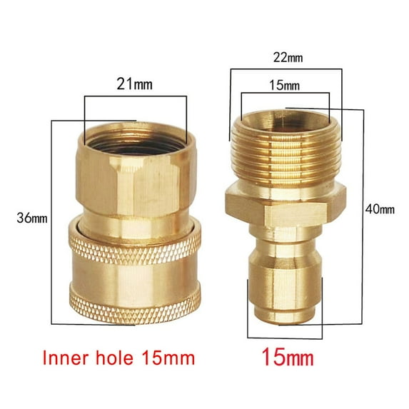 Copper High Pressure Washer Spout Quick Connector 22*1.5 Washer Accessories B-15mm
