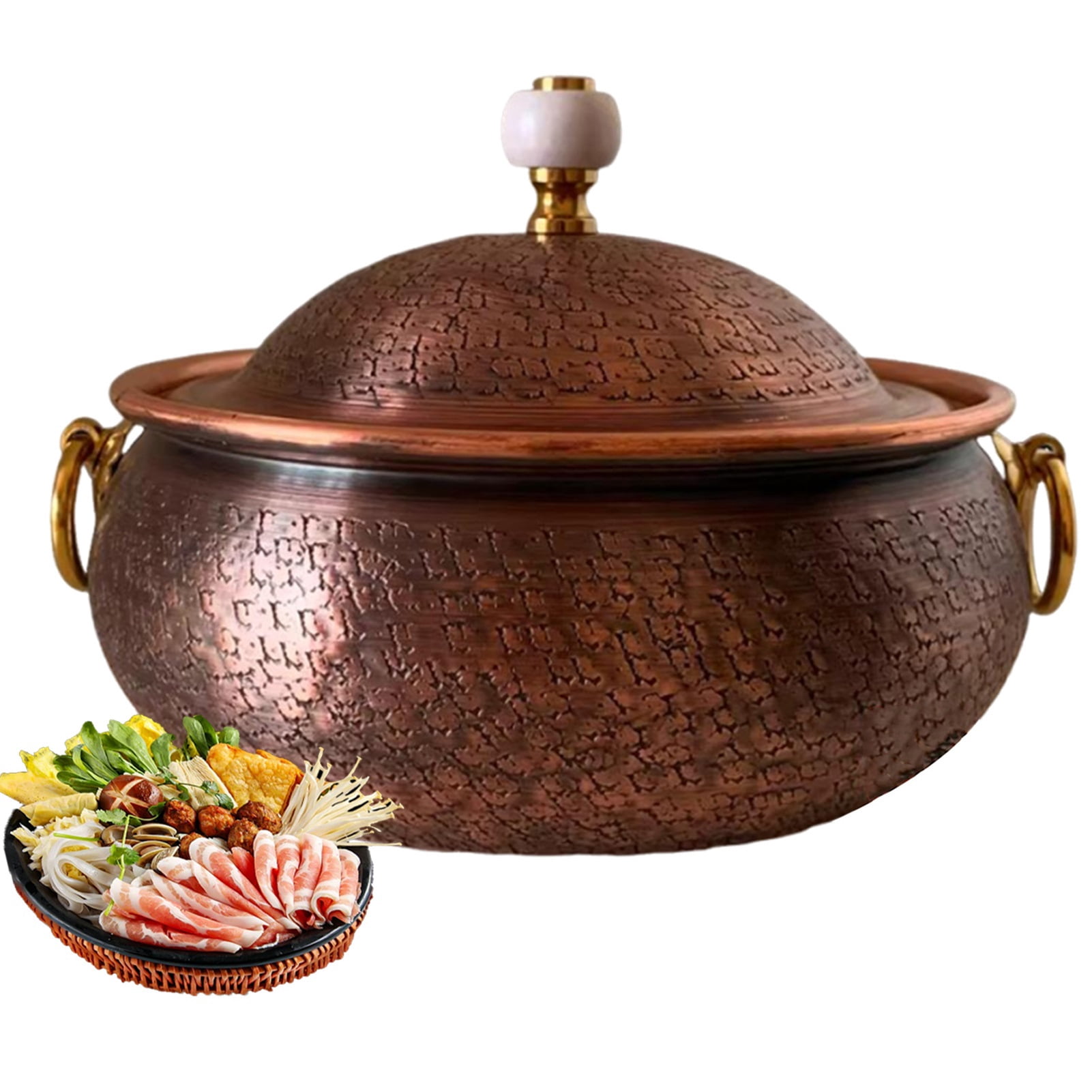 Copper Hot Pot Soup Pot,Cooking Pans,Versatile Chinese Cookware ...