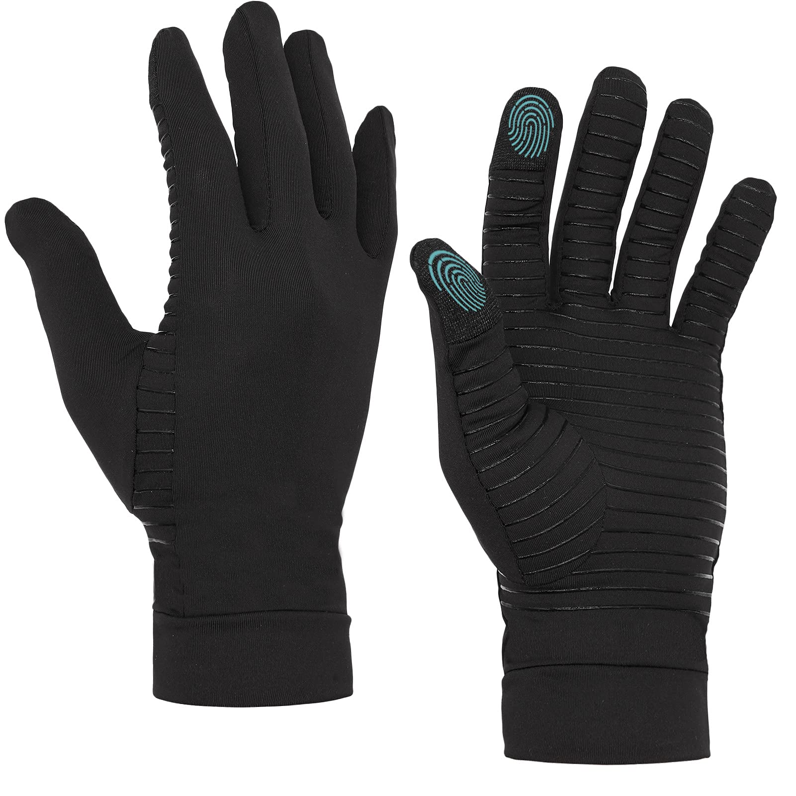 Copper Infused Compression Arthritis Glove, Women Men Full Finger Touch