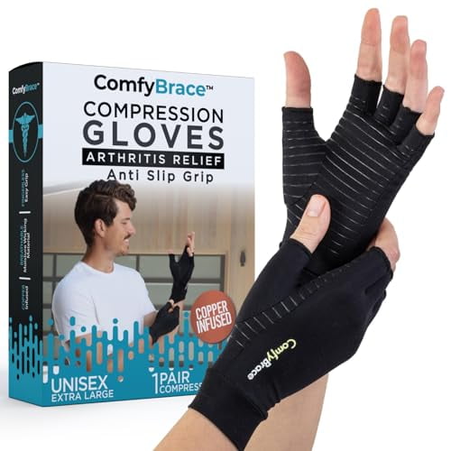 Copper Infused Compression Arthritis Gloves for Hand & Finger Relief