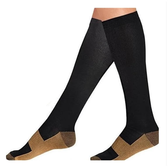 Copper Infused Compression Socks 6-Pack Lightweight, 3 PAIRS L/XL