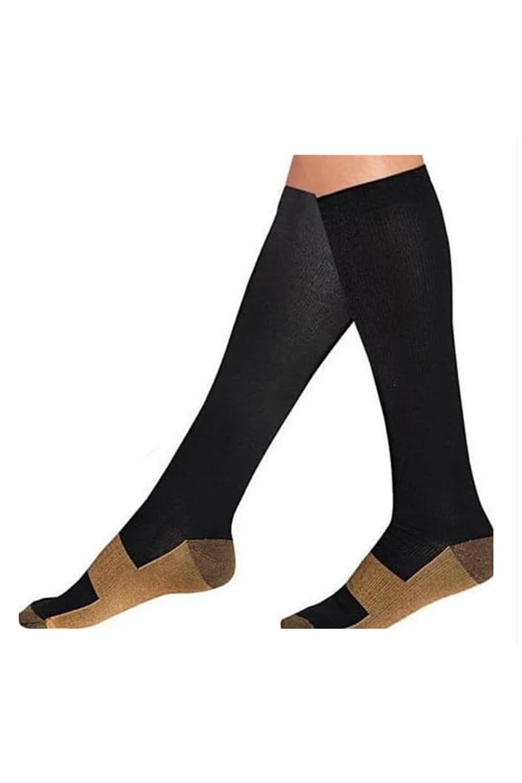 Copper Infused Compression Socks 6-Pack Lightweight, 3 PAIRS L/XL