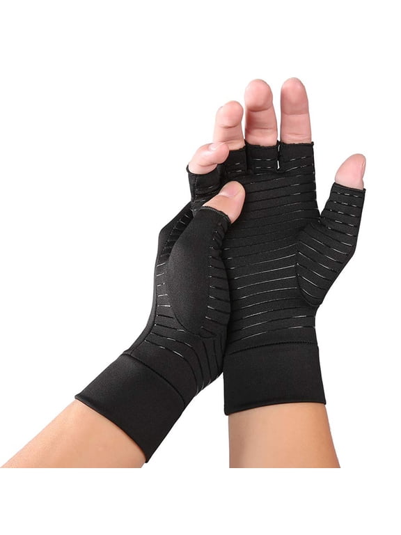 Copper Infused Therapeutic Compression Gloves for Men and Women (1-Pair)-OLDSKU