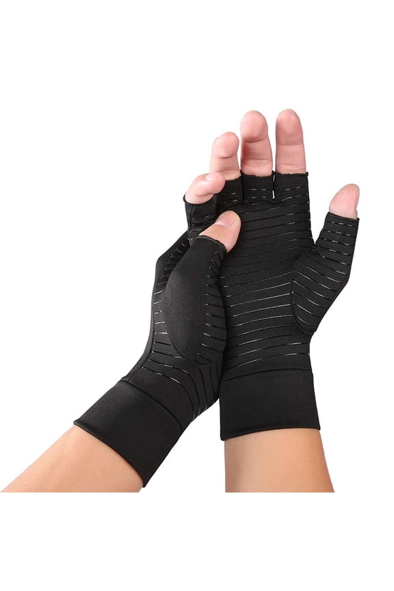 Copper Infused Therapeutic Compression Gloves for Men and Women (1-Pair)