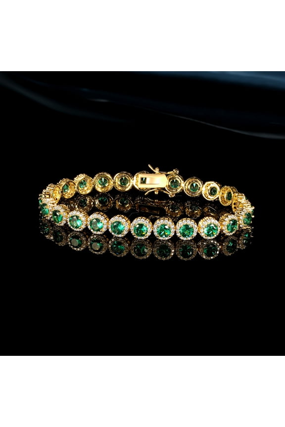 Copper Inlaid Zircon Bracelet With An Eight Shaped Buckle 5mm Tennis Ball