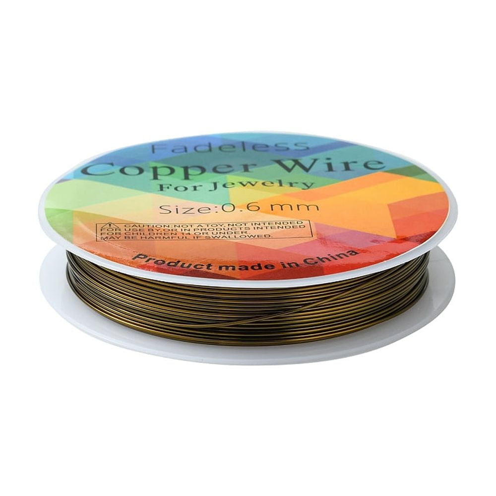 Copper Jewelry Wire Long-Lasting Plated Bronze 22 Gauge 0.6mm about 19.68 Feet(6m)/roll