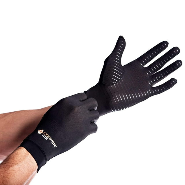 Copper Joe Arthritis Gloves, Compression Gloves for Men and Women Joint Pain Hand Brace Support - Medium