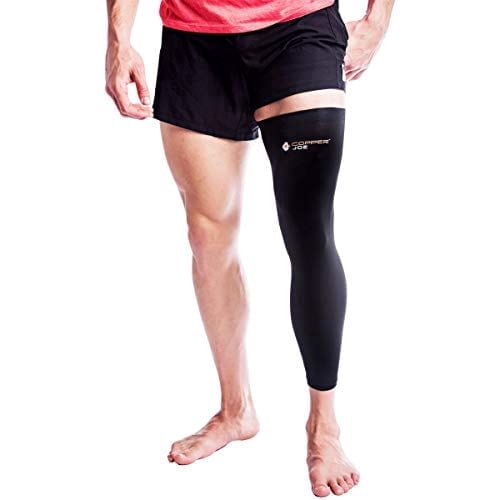 Copper Joe Full Leg Compression Sleeve — Copper Infused Knee Compression Sleeve & Knee Brace for Men and Women, Calf Compression Sleeve, Shin Splints, Thigh Compression