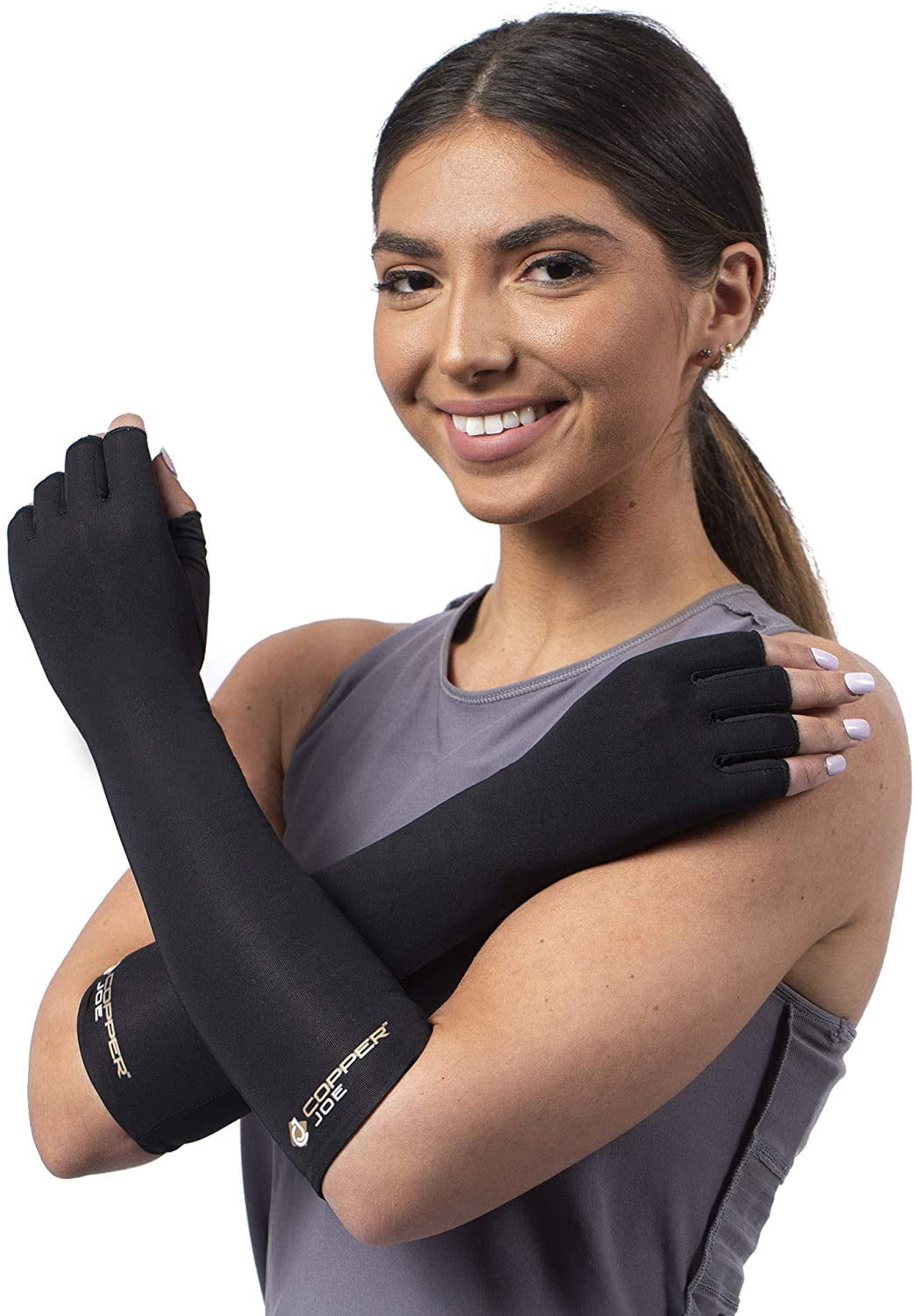 Copper Joe Long Arthritis Gloves Highest Copper Content Infused Extra
