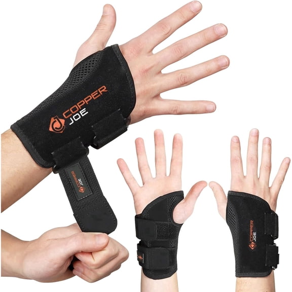 Copper Joe Wrist Brace for Carpal Tunnel Relief – Copper Infused Wrist Splint & Hand Brace for Tendonitis, Arthritis, Day & Night Support, Men & Women