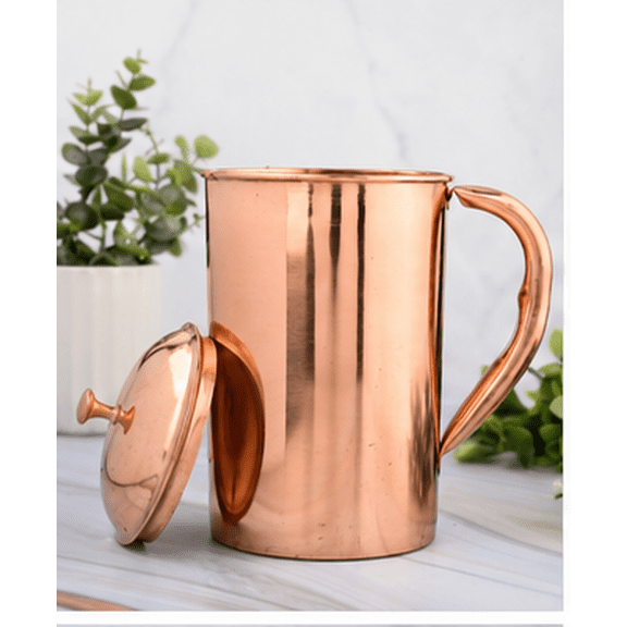 Copper Jug 1.5 LTR Handmade India Ayurveda Yoga Healthy Pitcher