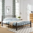 Copper King Size Metal Bed Frame with Storage Contemporary Style