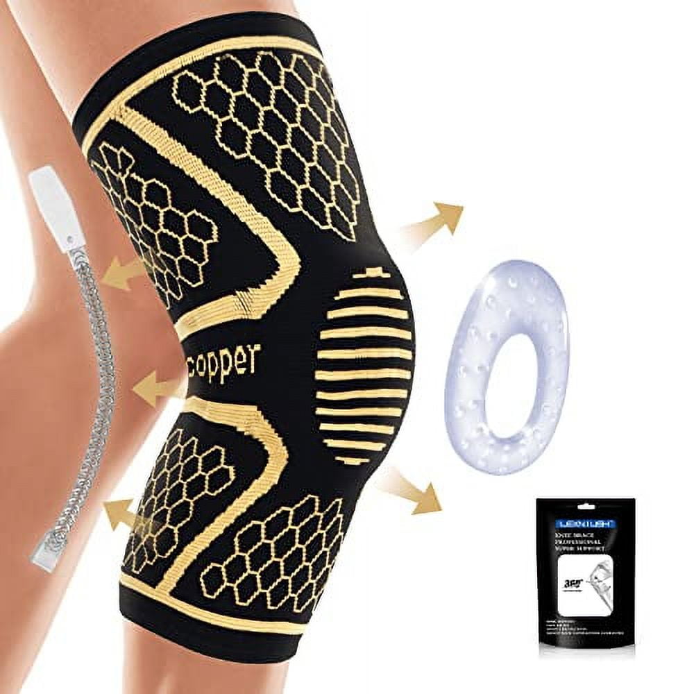 Copper Knee Brace, Professional Knee Compression Sleeve Support for Men