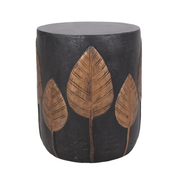 Copper Leaf Pattern Lightweight Concrete Outdoor Side Table