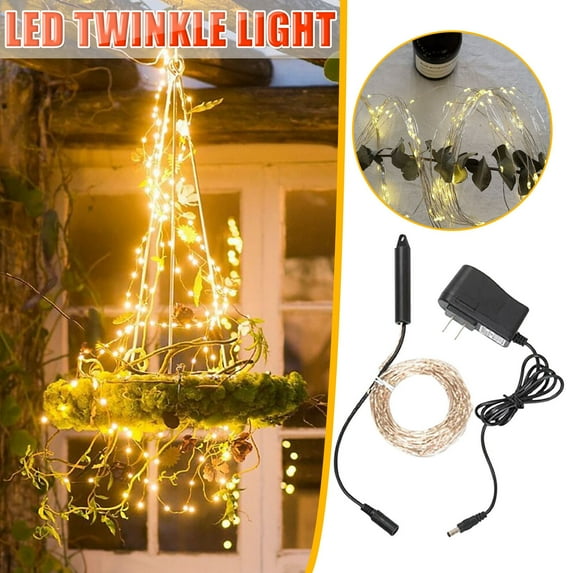 Copper Led String Lights, Watertight Outdoor Waterfalls Christmas Tree Lights, 14 Strands 20 Warm White Leds, for Garden Patio Wedding Party Christmas Decor, Ihhxbz