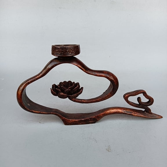 Copper Lotus Cloud Ornament Home Decor Table Accent Figurine