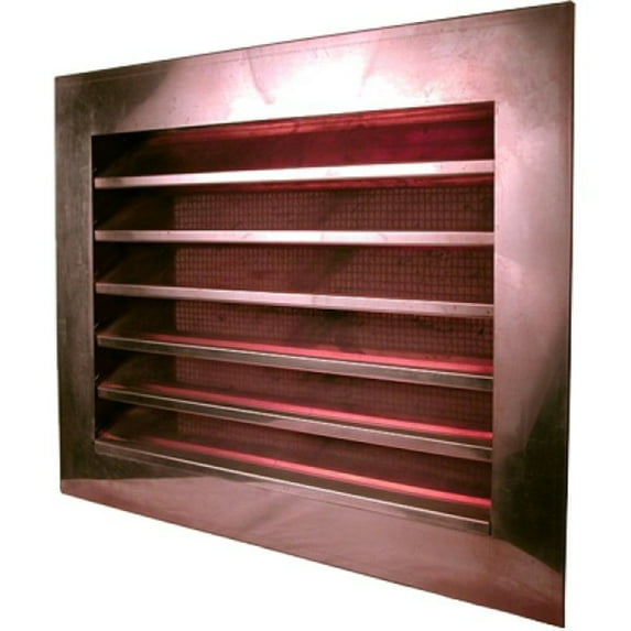 Copper Louvered Gable End Vent Vent Size: 24" W x 48" H, Mount Type: Flush