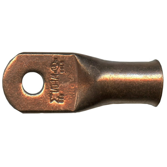 Copper Lug 1/0 AWG Gauge 1/4" Ring Wire Terminal Battery Cable End Connector - 100 Pack