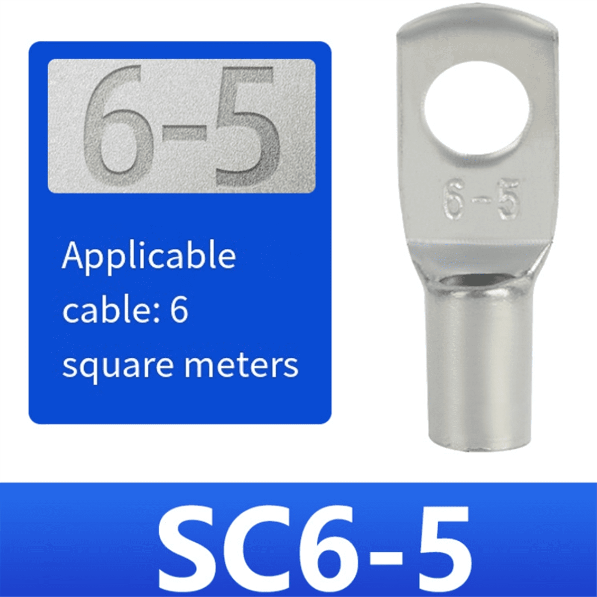 Copper Lug Loop Connector Cable Voltage Terminal SC6-5 Bare Copper ...