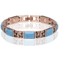 thumbnail image 1 of Copper Magnetic Link Turquoise Rectangle Stone Bracelet Arthritis Pain Therapy Bracelet New, 1 of 1