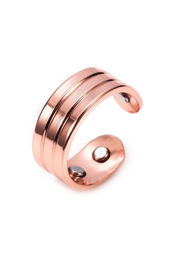 Copper Magnetic Ring Unisex Adjustable Opening Design Health Therapy Pain Relief Durable Ring For Women And Men