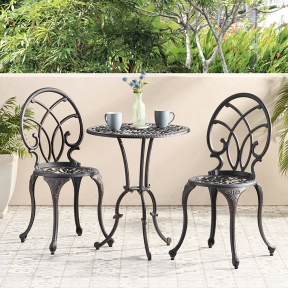 Copper Main Color - 3-Piece Bistro Set for Garden - Afternoon Tea - Relaxed Mood