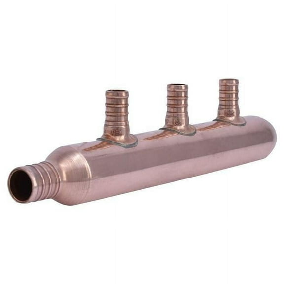 Copper Manifold with Pex 3 Port Closed Bulk